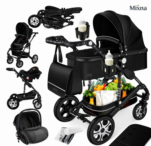 4 in 1 Kinderwagen Komplett-Set mit Babywanne & Babyschale