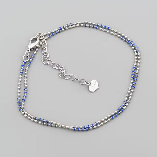 Filled Beaded Chain Necklace with Adjustable Length