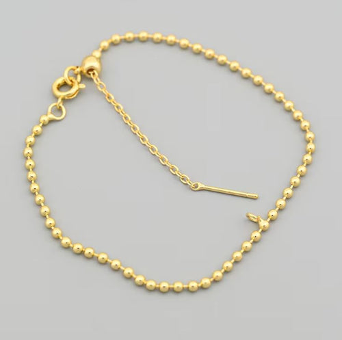 Elegant 18K Gold Filled Beaded Bracelet with Timeless Shiny Beads